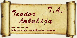 Teodor Ambulija vizit kartica